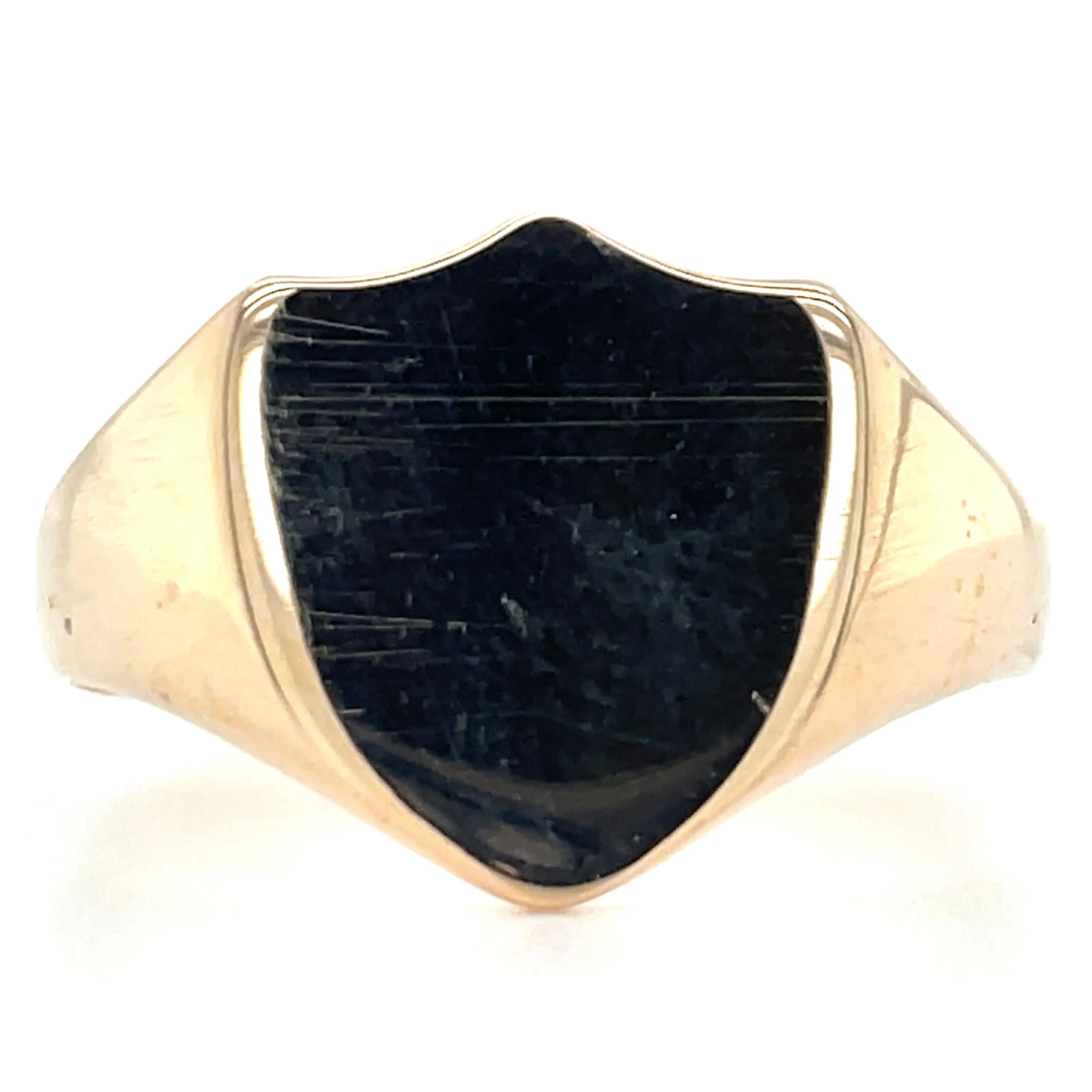 Vintage 9ct Yellow Gold Shield Signet Ring