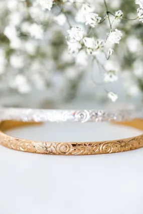 vintage floral cuff { silver   gold }