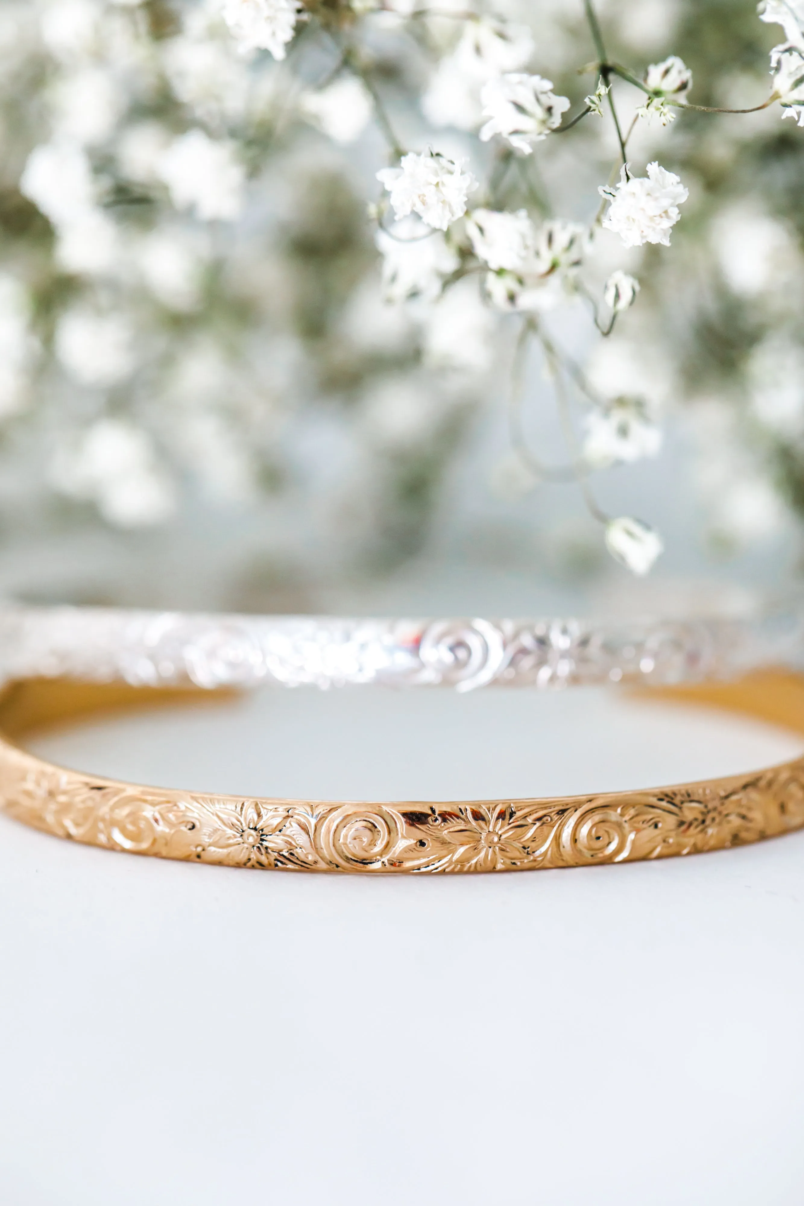 vintage floral cuff { silver   gold }