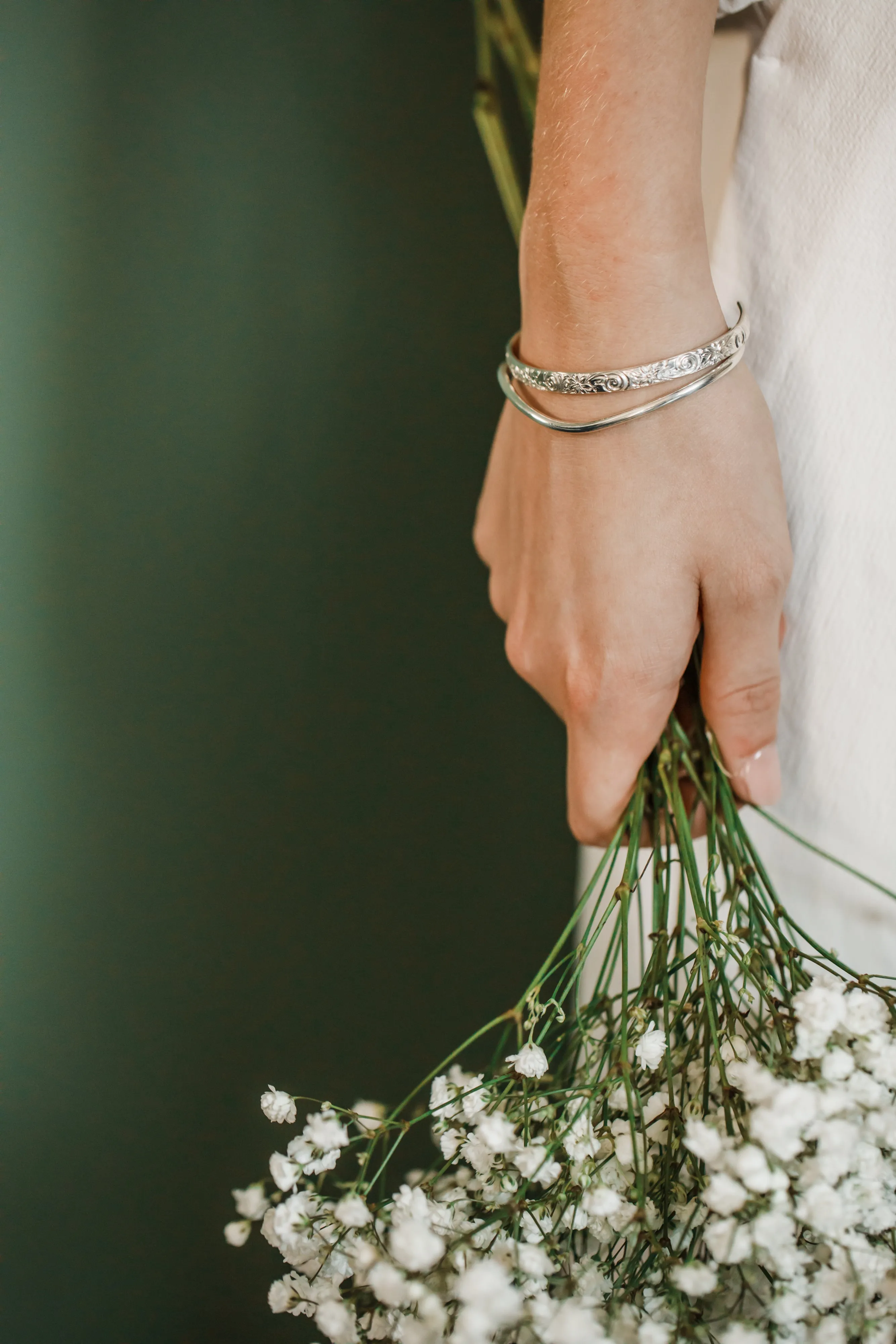 vintage floral cuff { silver   gold }