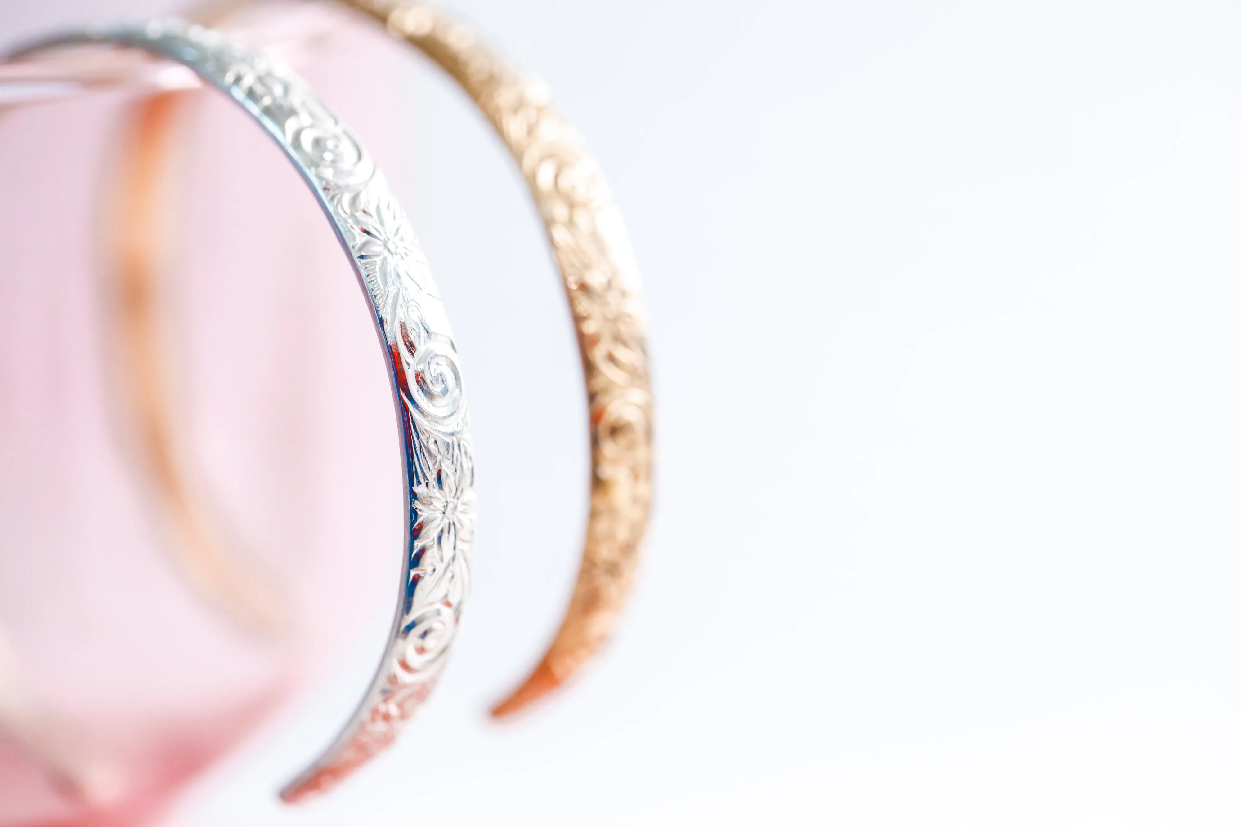 vintage floral cuff { silver   gold }