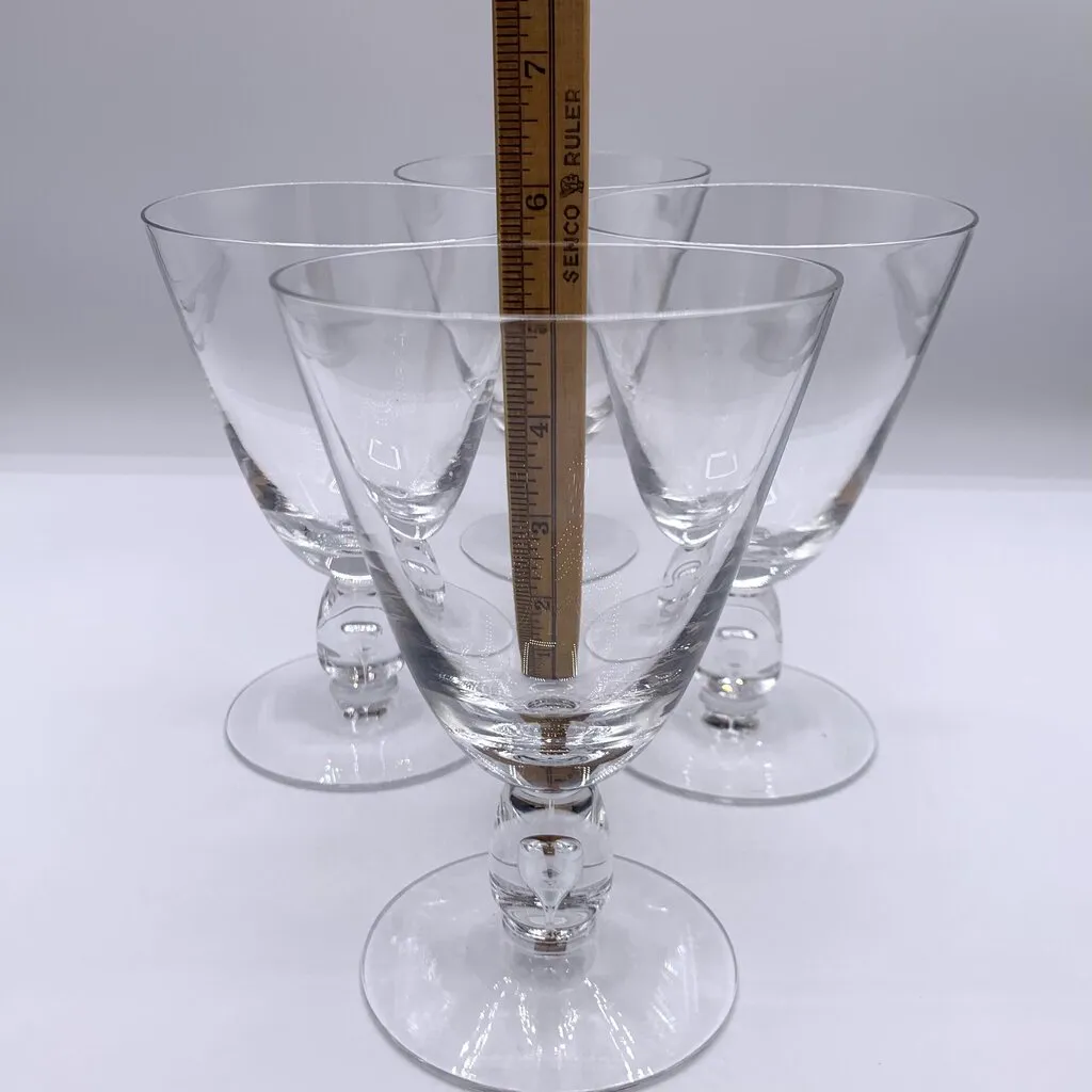 VIntage MCM Diadem #6056 Tear Drop Bubble Water/Wine Goblets Set of 4 /hge