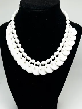 Vintage Milk Glass Beaded Necklace From Germany