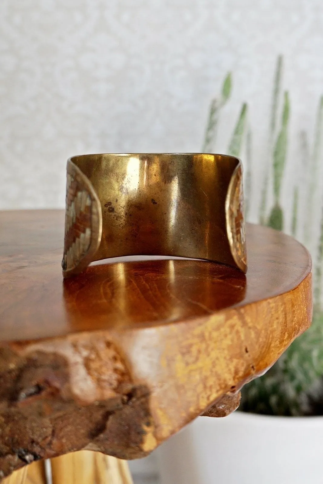 Vintage Mixed Metals  Woven Cuff Bracelet