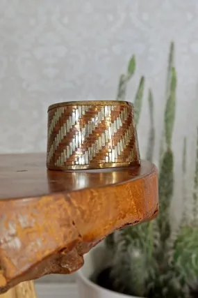 Vintage Mixed Metals  Woven Cuff Bracelet