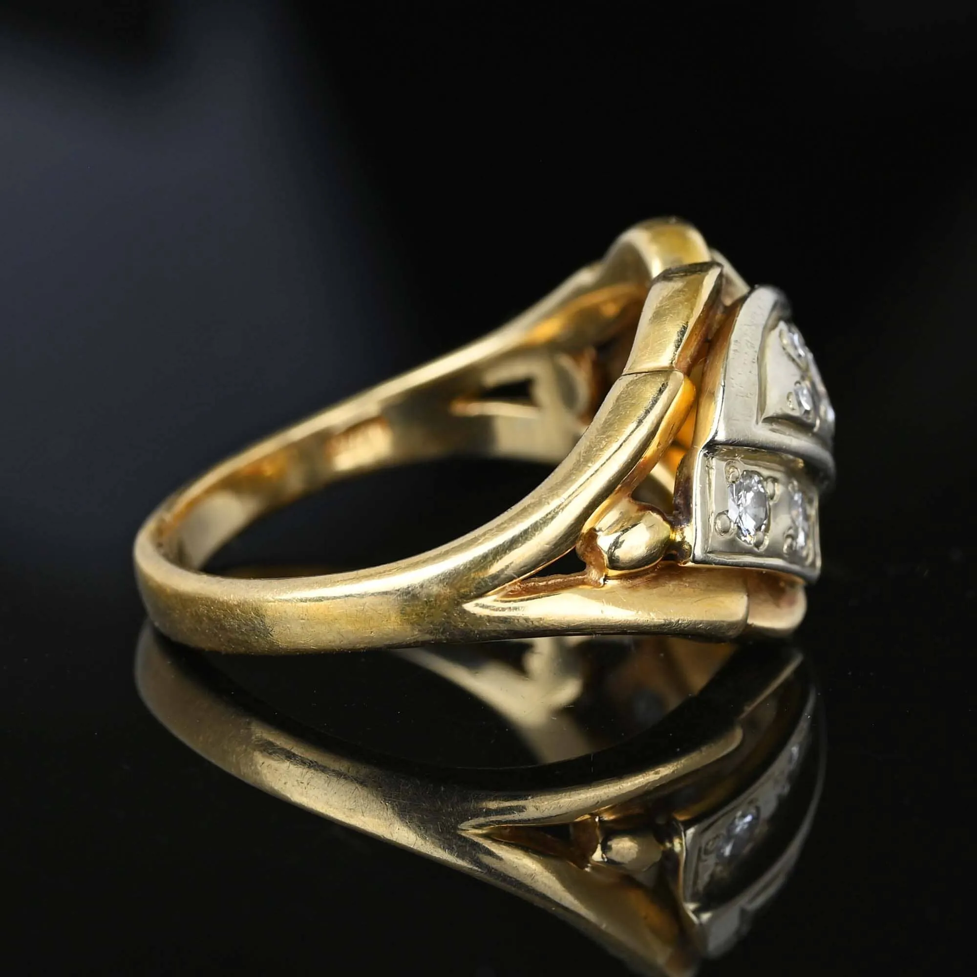 Vintage Retro 1/2 Carat Diamond Cocktail Ring in 14K Gold