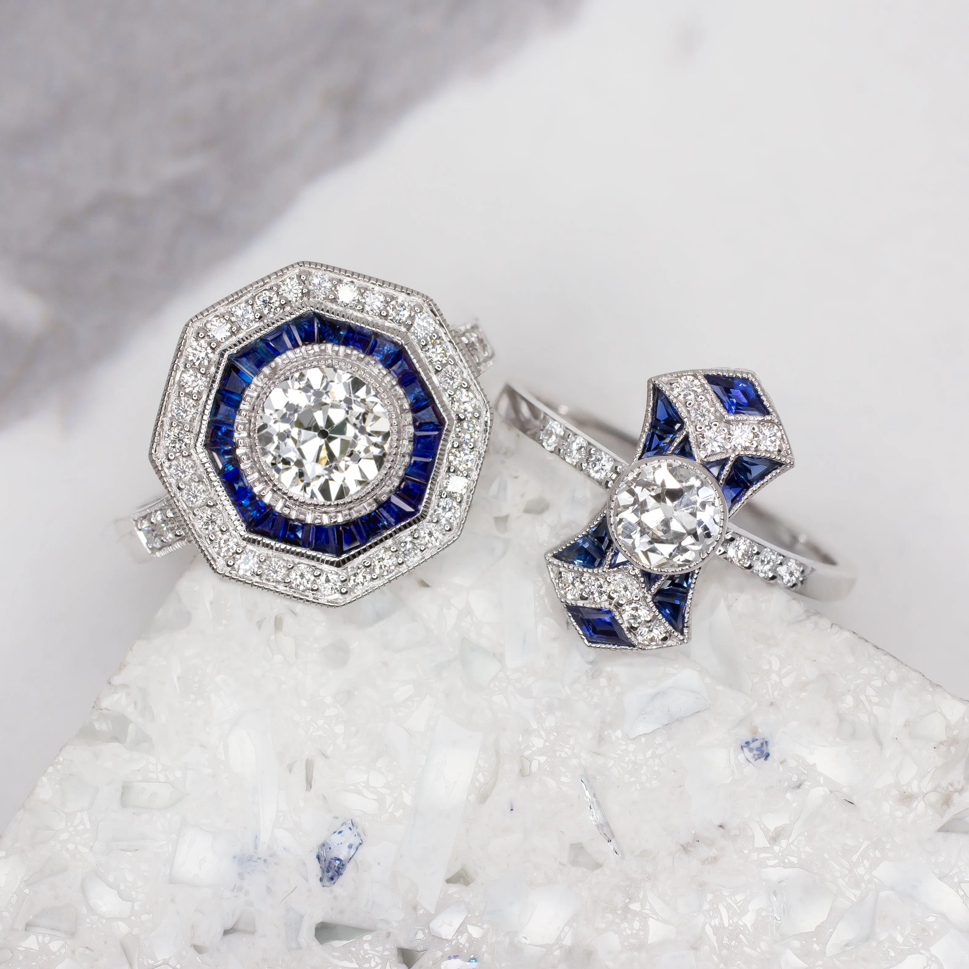 VINTAGE STYLE SEMI MOUNT SAPPHIRE DIAMOND ROUND SETTING RING COCKTAIL 14k TARGET
