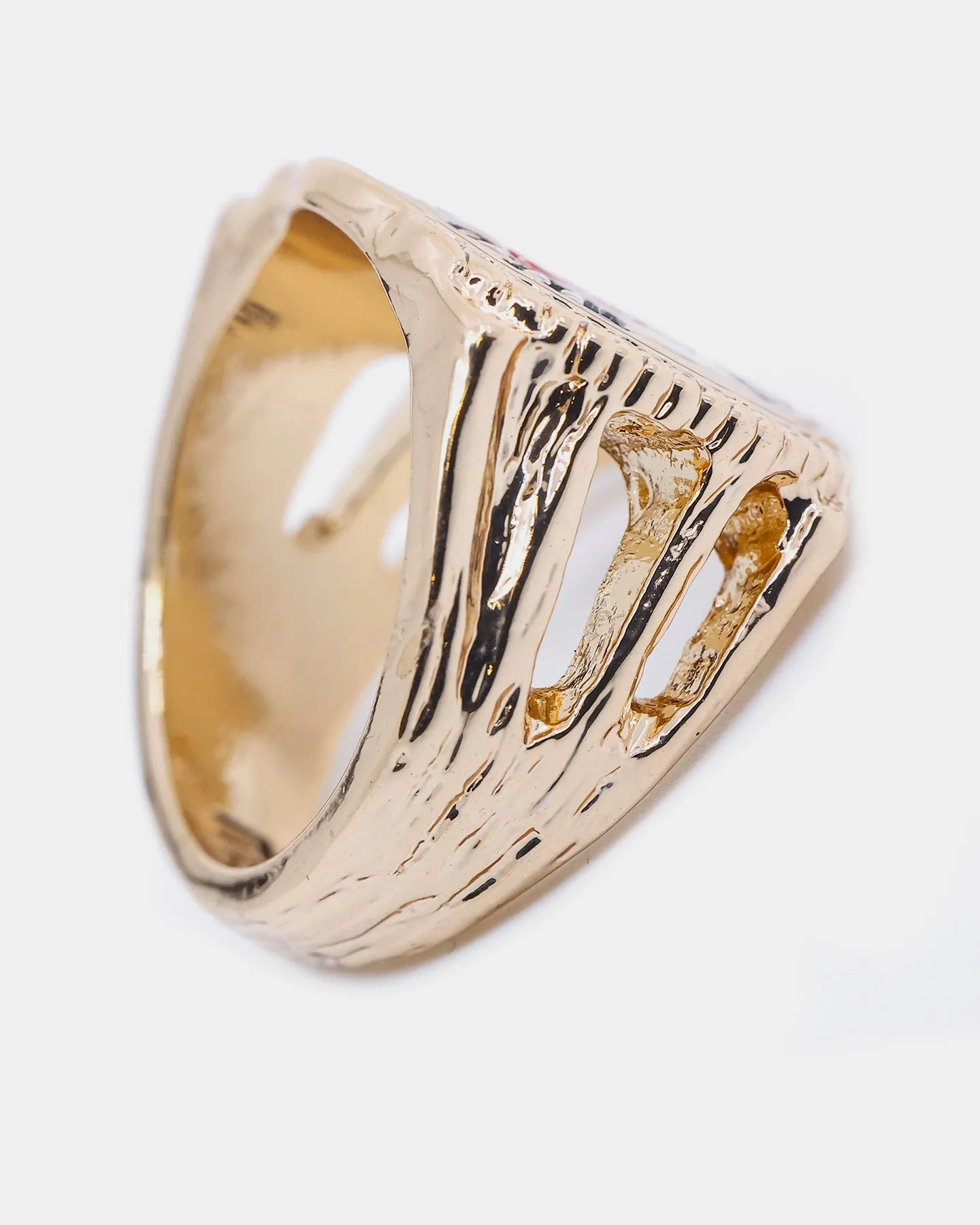 Wild For The Weekend Baller Bear Coin Signet Ring (Large) Gold