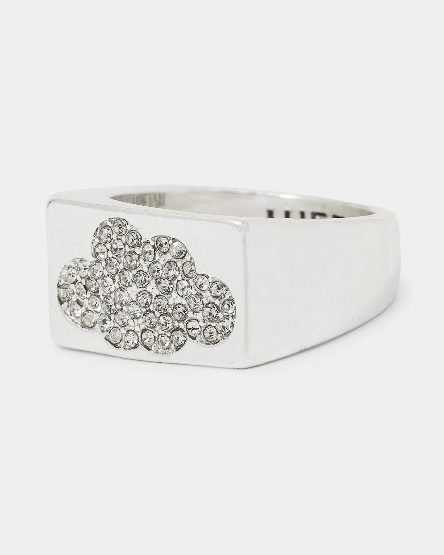 Wild For The Weekend Cloud Crystal Signet Ring (Large) Silver