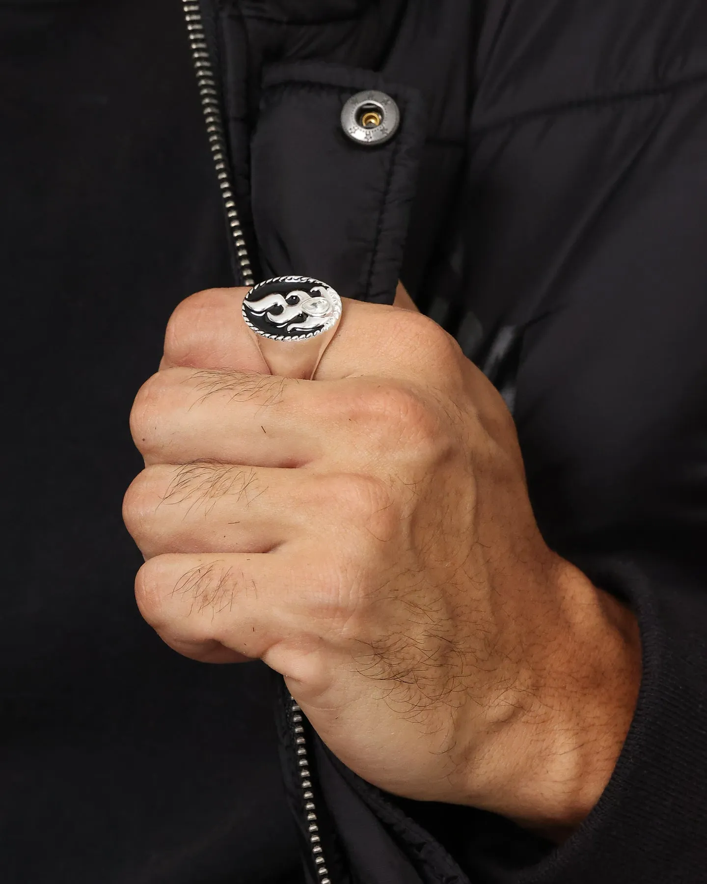 Wild For The Weekend Flame Signet Ring (Large) Silver